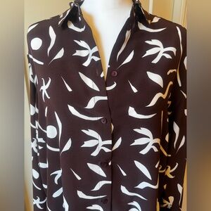 Matteau Dark Brown and White Button Down Shirt